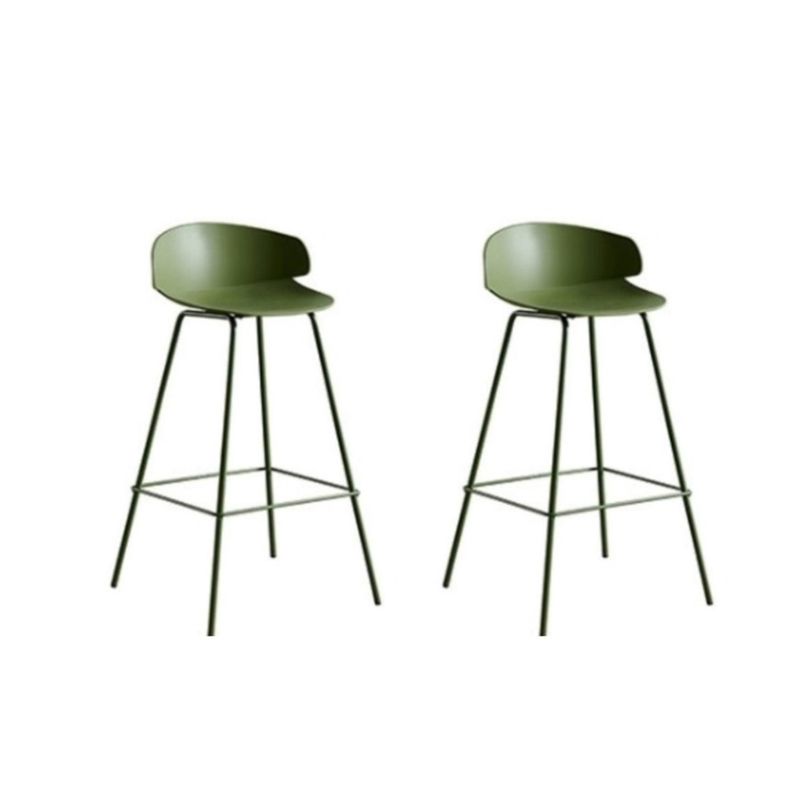 DECORPLAS - Set X 2 Banco De Bar Alto Venecia Fijo Verde Oscuro Decorplas