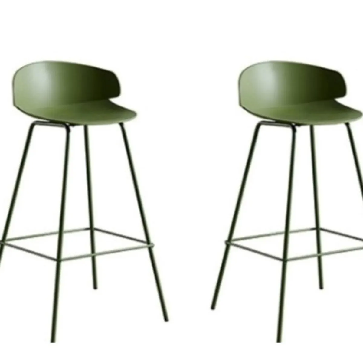 DECORPLAS - Set X 2 Banco De Bar Alto Venecia Fijo Verde Oscuro Decorplas