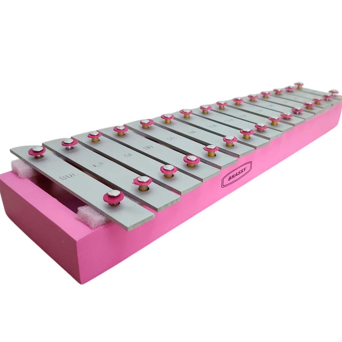GENERICO - Xilofono Nacional Metalofono 2/8 Octavas de 15 teclas - Rosa