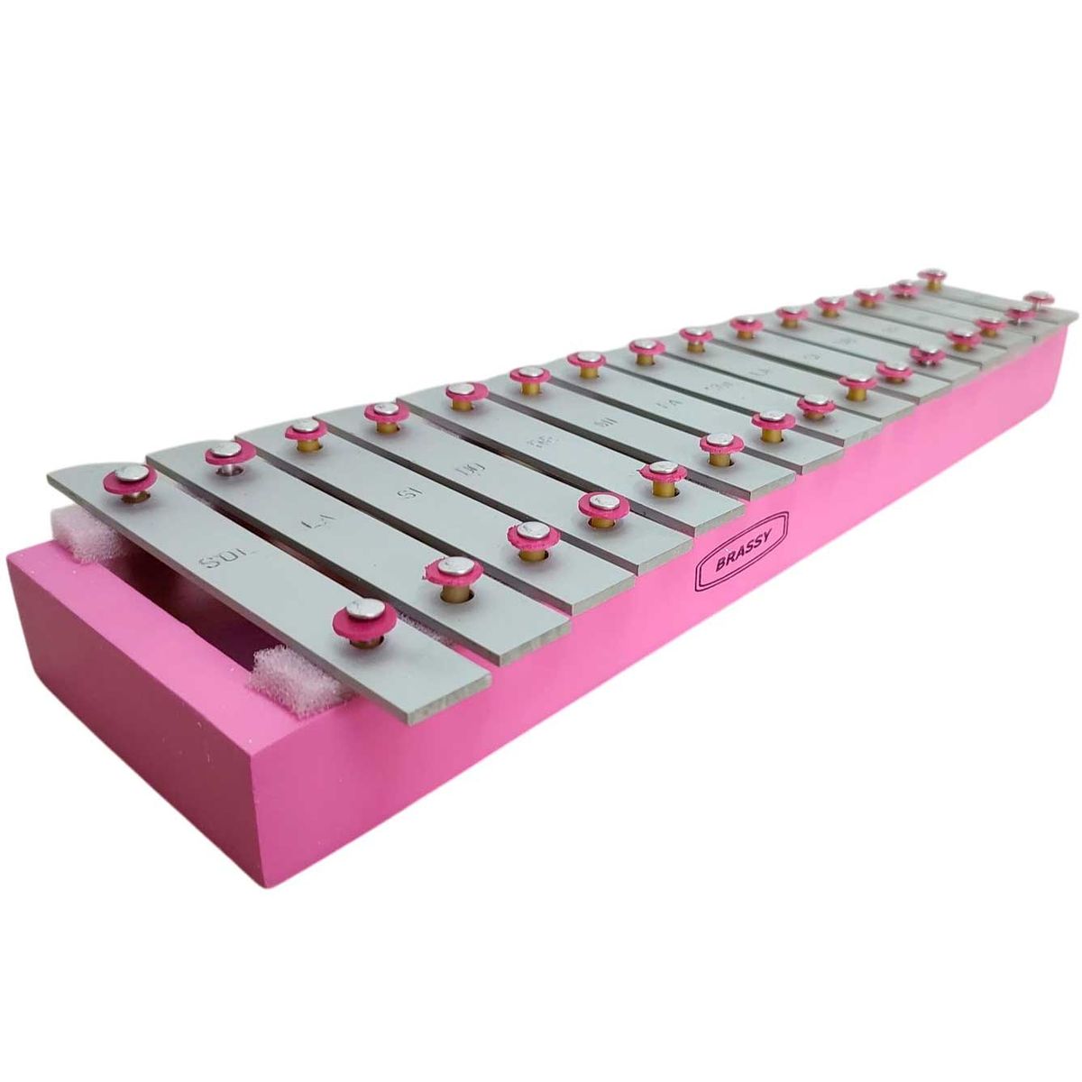 GENERICO - Xilofono Nacional Metalofono 2/8 Octavas de 15 teclas - Rosa