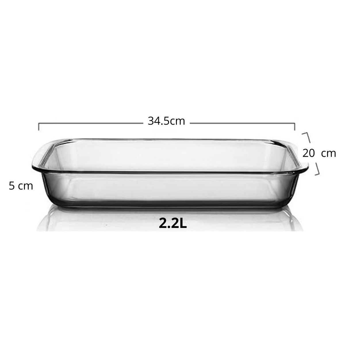 PENTHA - Fuente Bandeja para Horno de Vidrio Templado 2 . 2L