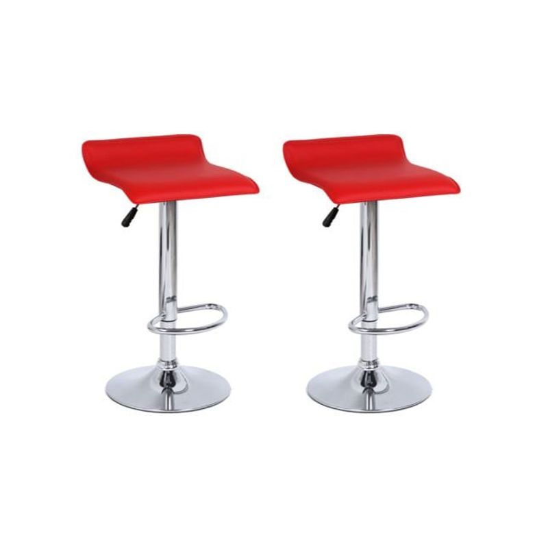 DECORPLAS - Set x 2 Banco de Bar Giratorio Rojo Valencia Decorplas