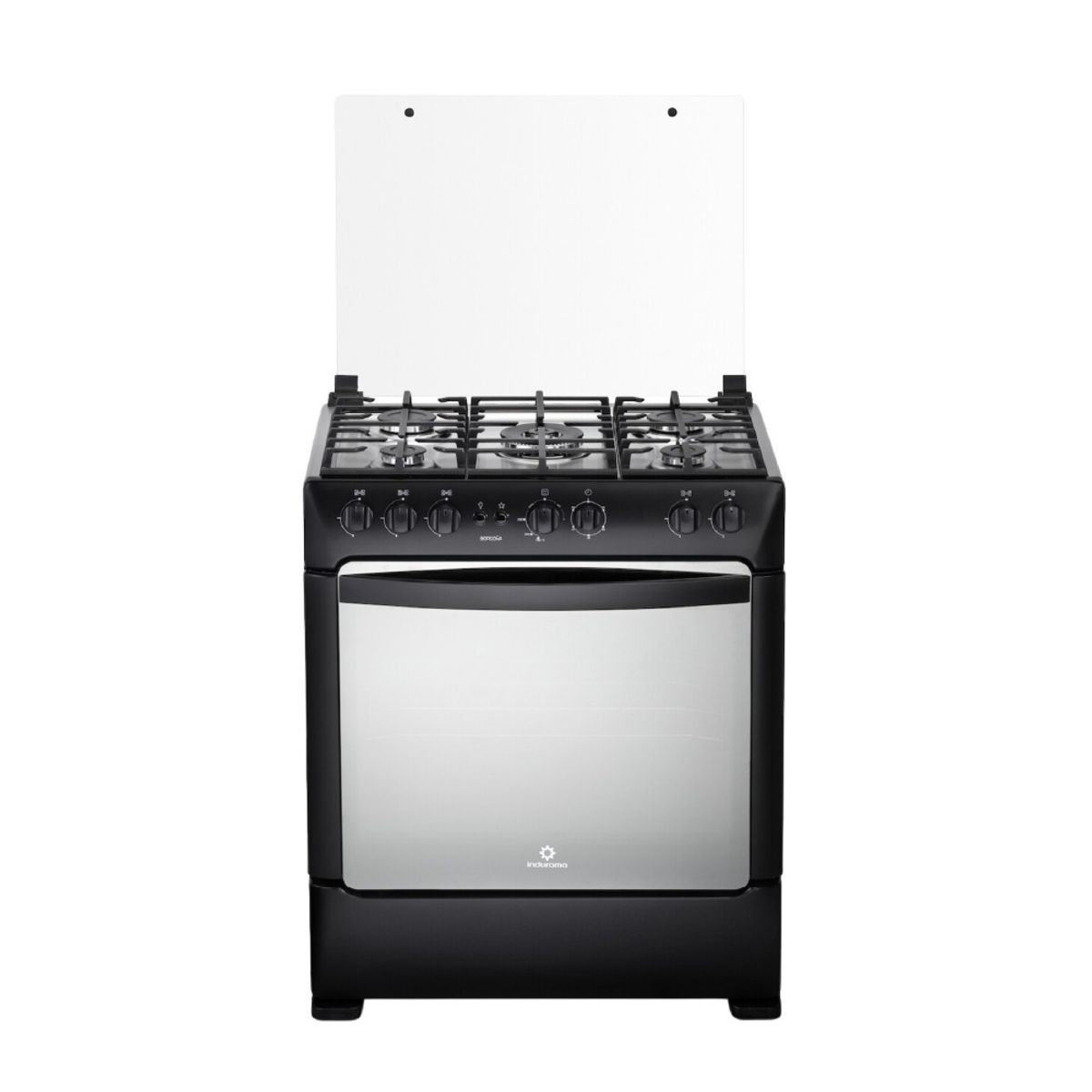 INDURAMA - Cocina de pie Indurama 5 Quemadores Borgona Zafiro Negro