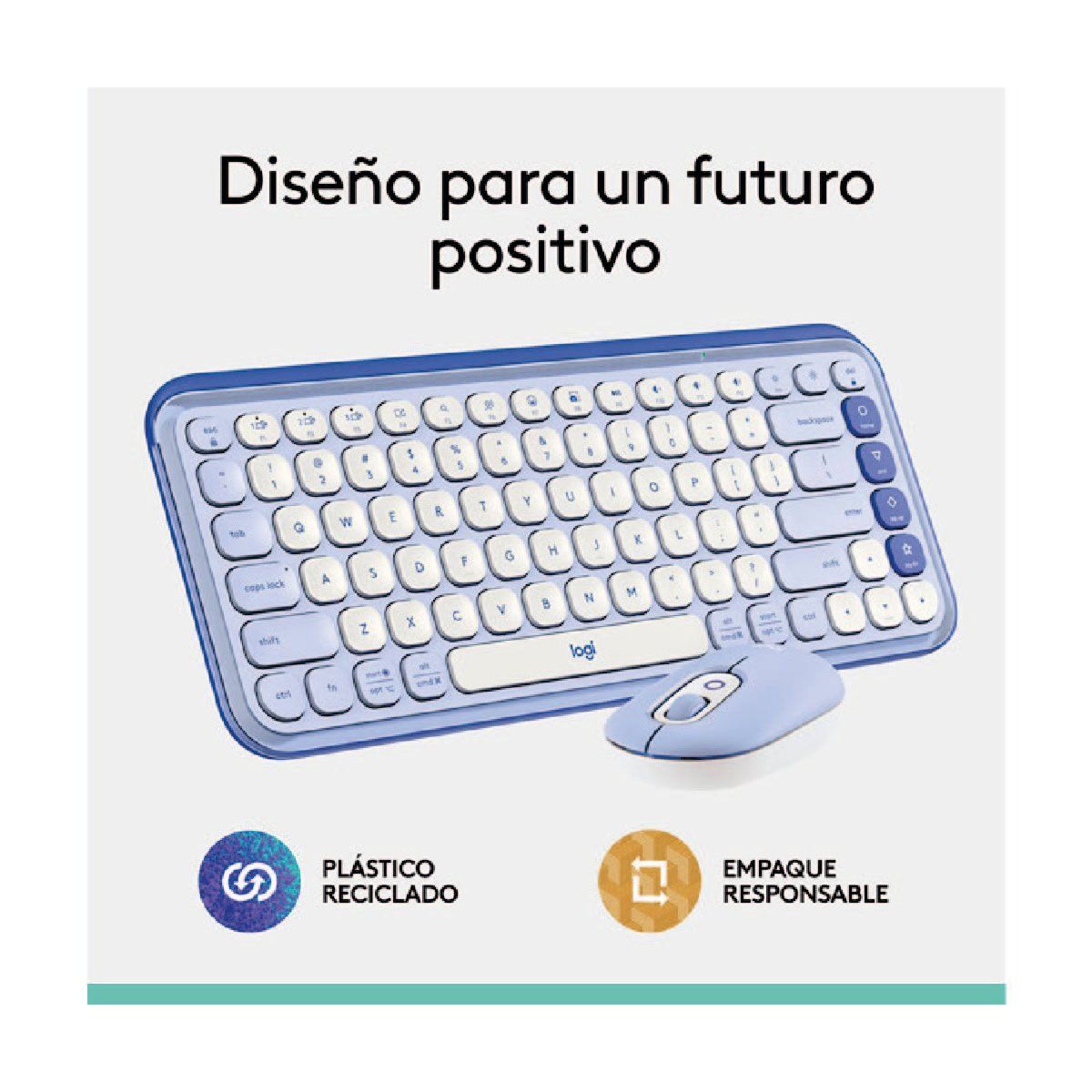 LOGITECH - Teclado Bluetooth + Mouse Logitech Pop Icon Lila