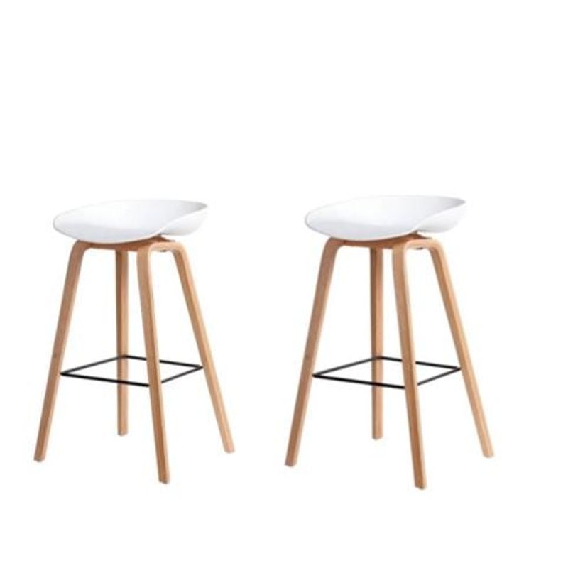 DECORPLAS - Set x 2 Banco Alto de Bar Aruba Fijo Color Blanco Decorplas