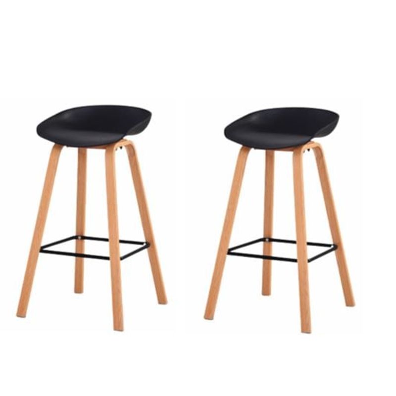 DECORPLAS - Set x 2 Banco Alto de Bar Aruba Fijo Color Negro Decorplas