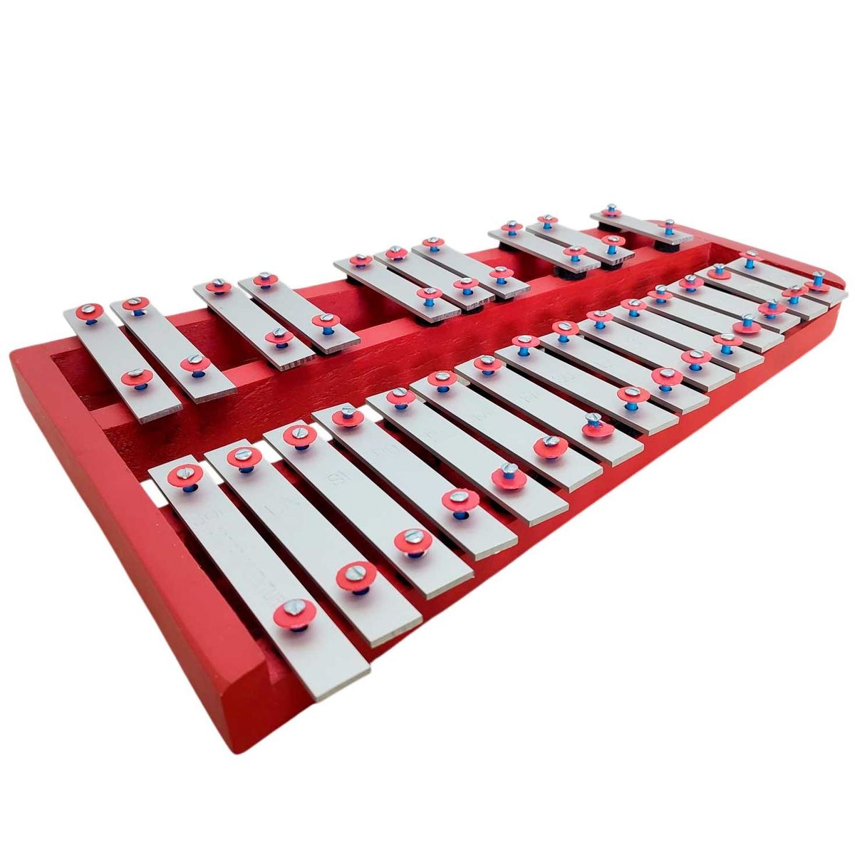 GENERICO - Xilofono Nacional Metalofono Cromatico de 25 teclas - Rojo