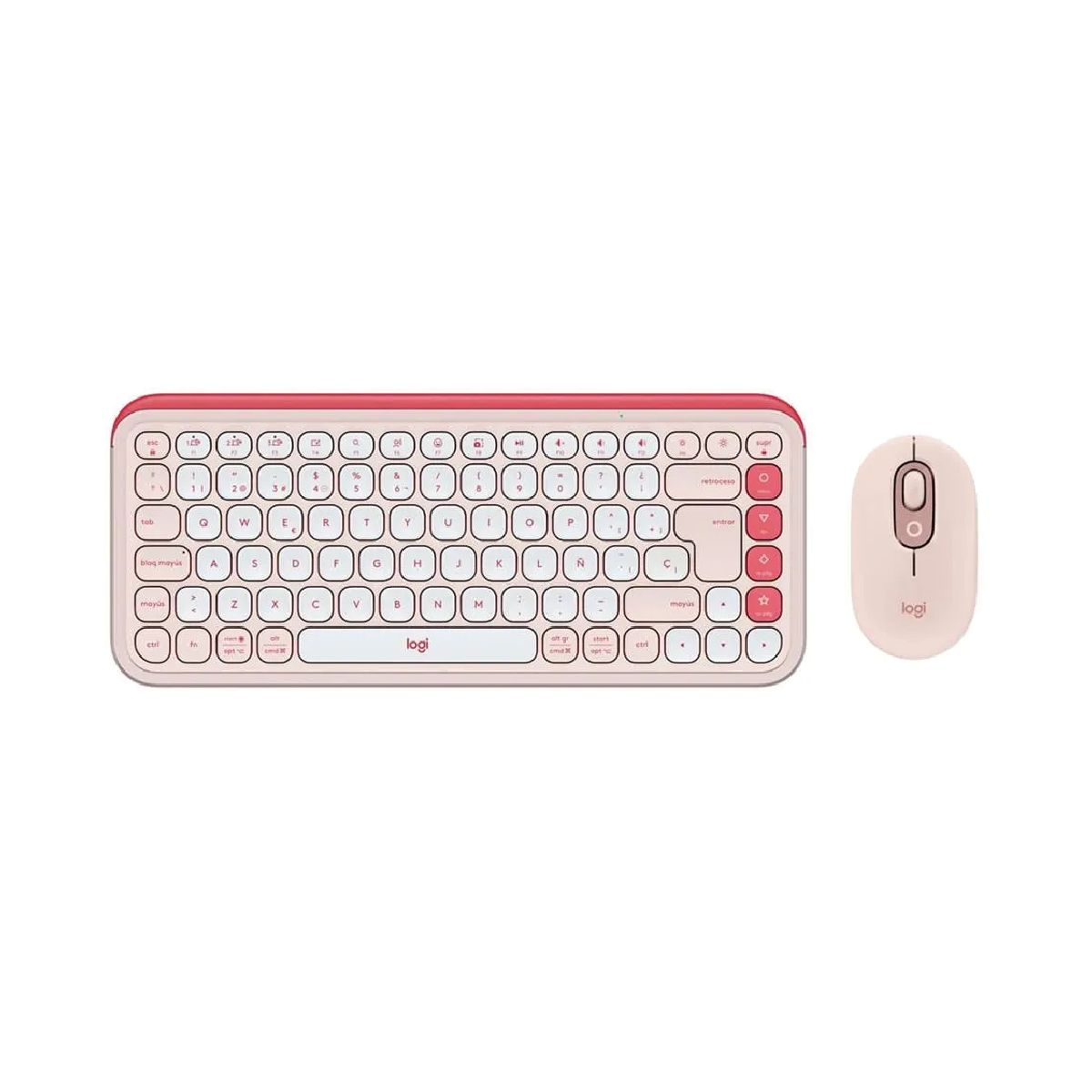LOGITECH - Teclado + Mouse Bluetooth Logitech Pop Icon Rosado