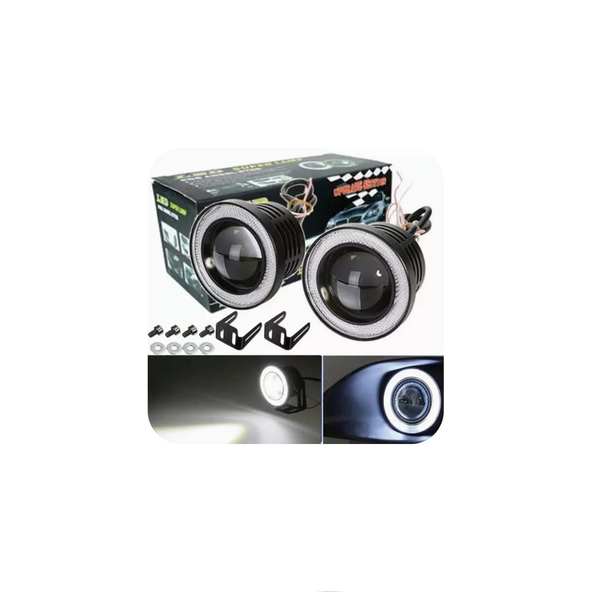 GENERICO - Par De Faros Antiniebla Led 3,5 pulgadas Ojos De Ángel