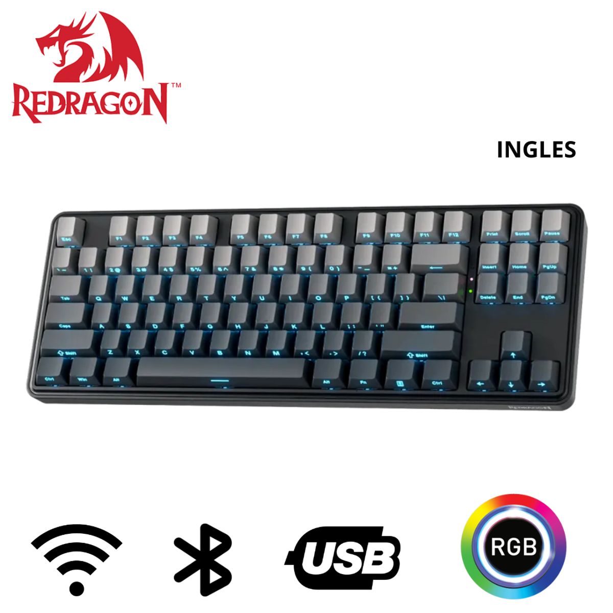 REDRAGON - Teclado Redragon STARD BLADE RGB-PRO Wireless English K707 BLACK