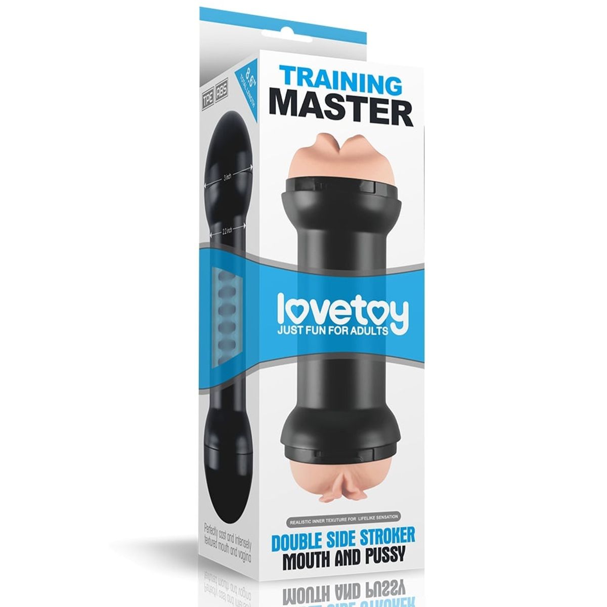LOVETOY - Masturbador Hombre Doble Vulva y Boca Textura Realista Flexible ySuave