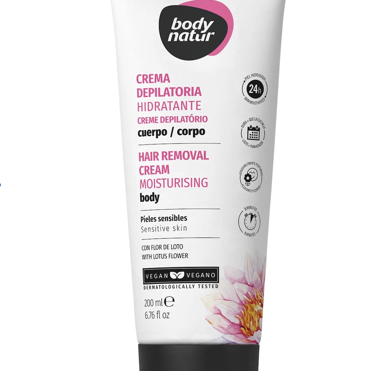 BODY NATUR - CREMA DEPILATORIA HIDRATANTE CORPORAL PIELES SENSIBLES 200ml