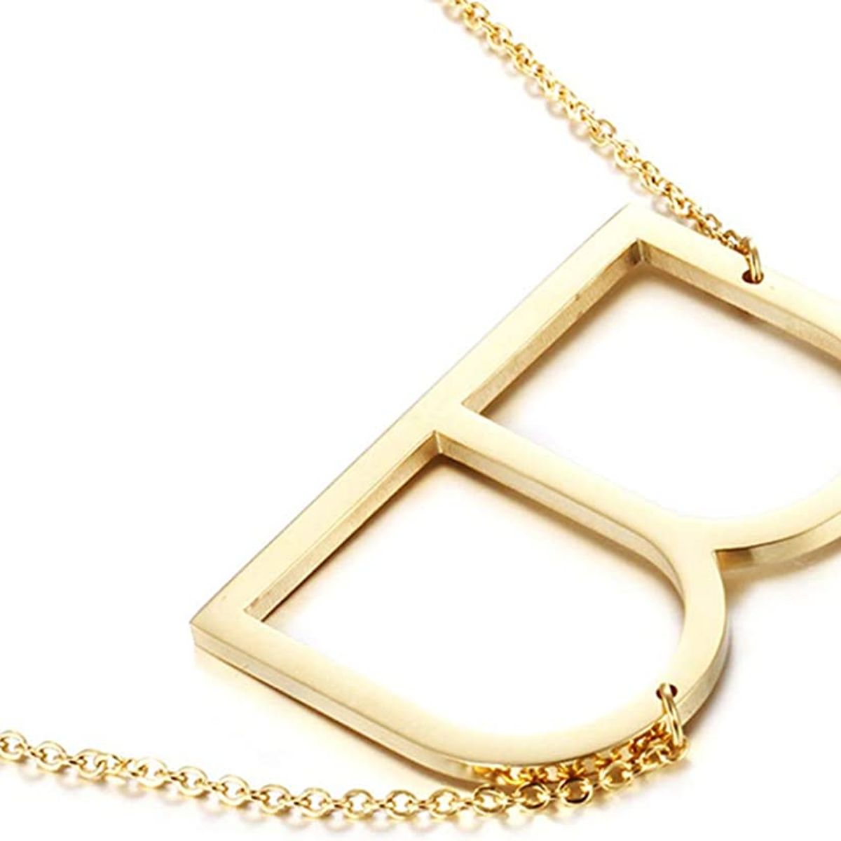 GENERICO - Collar con inicial en acero inoxidable B