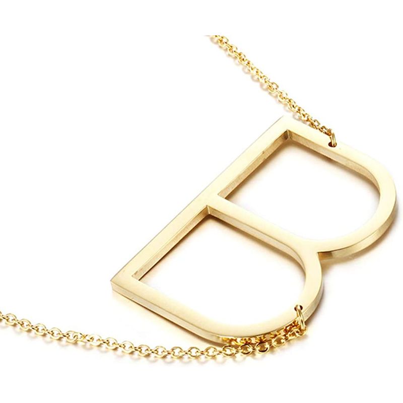 GENERICO - Collar con inicial en acero inoxidable B