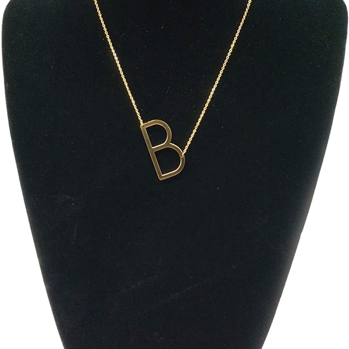 GENERICO - Collar con inicial en acero inoxidable B