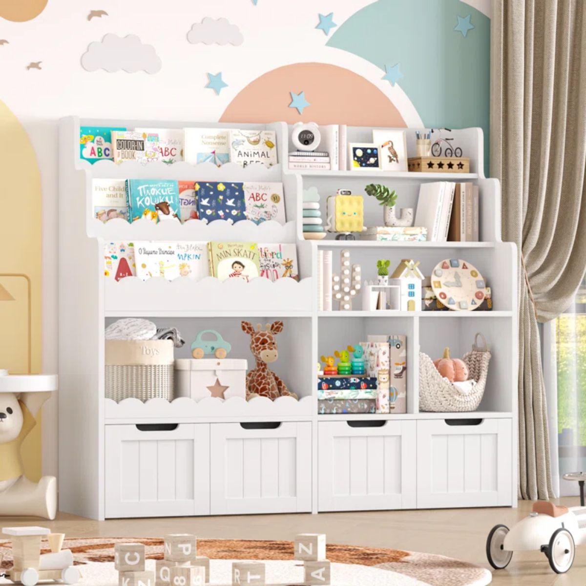 GENERICO - Estante Organizador Librero Infantil Balu Blanco Petrox Home