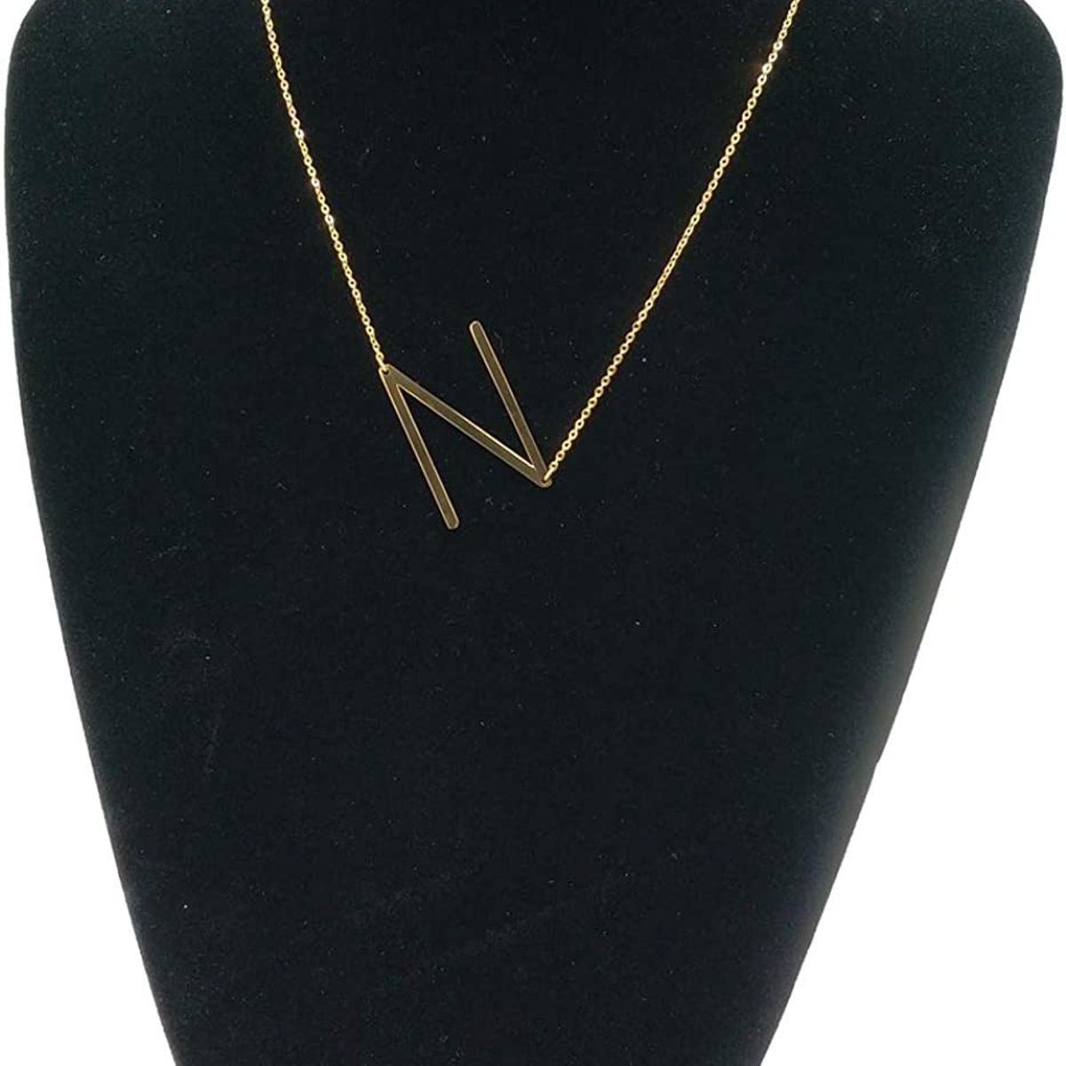 GENERICO - Collar con inicial en acero inoxidable N