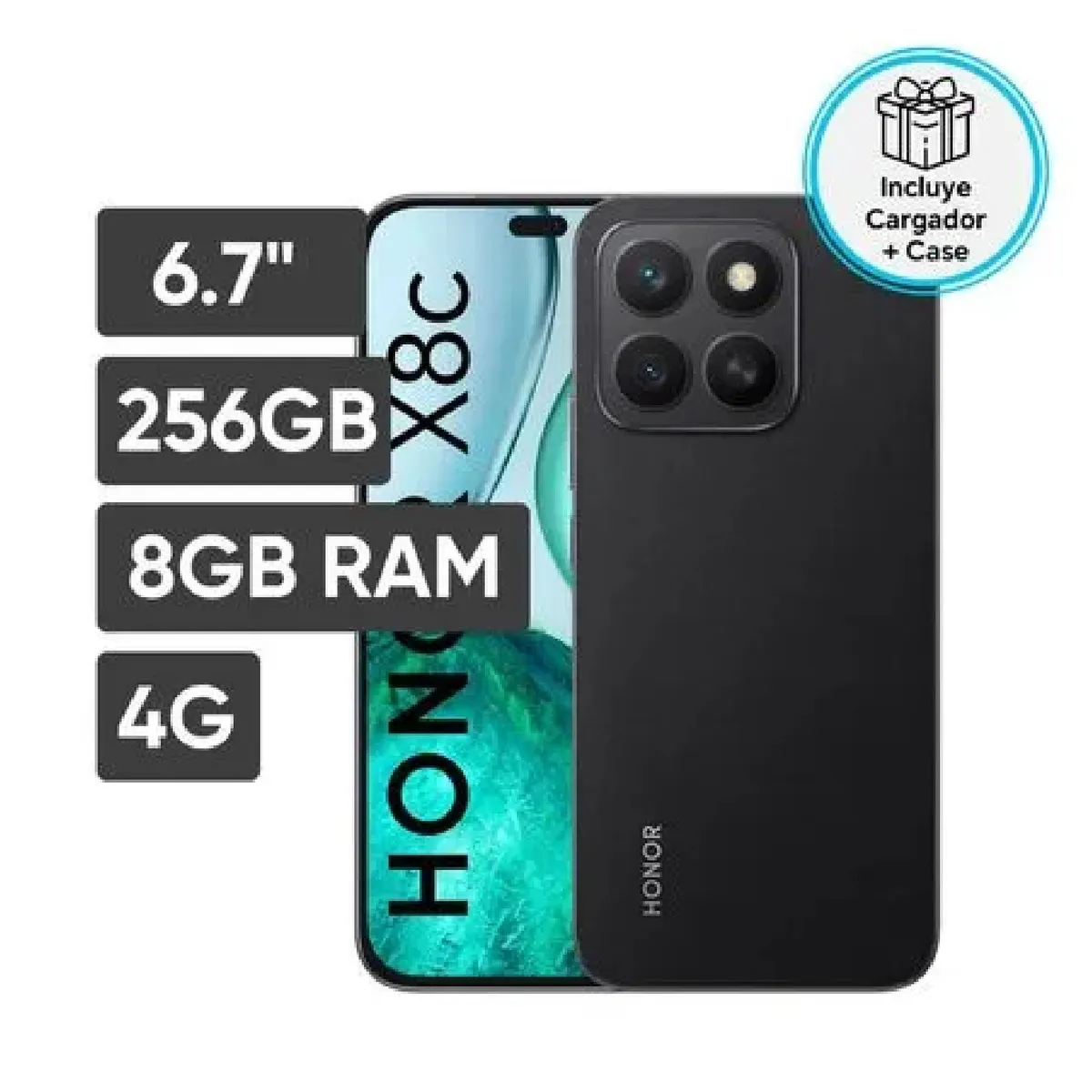 HONOR - Smartphone HONOR X8C 67 8GB 256GB 108MP+5MP Negro