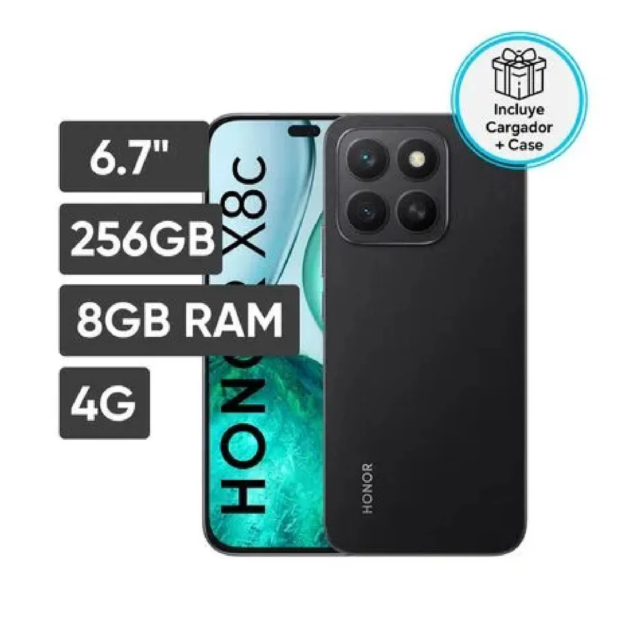 HONOR - Smartphone HONOR X8C 67 8GB 256GB 108MP+5MP Negro