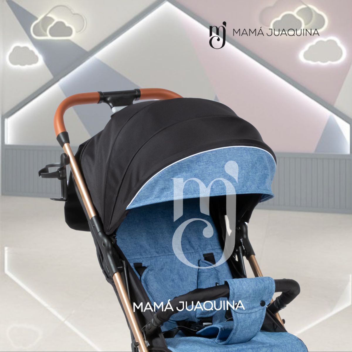 BEAUTIFUL - Coche Maleta para Bebé «LAINEE» de Fácil Plegado Blue