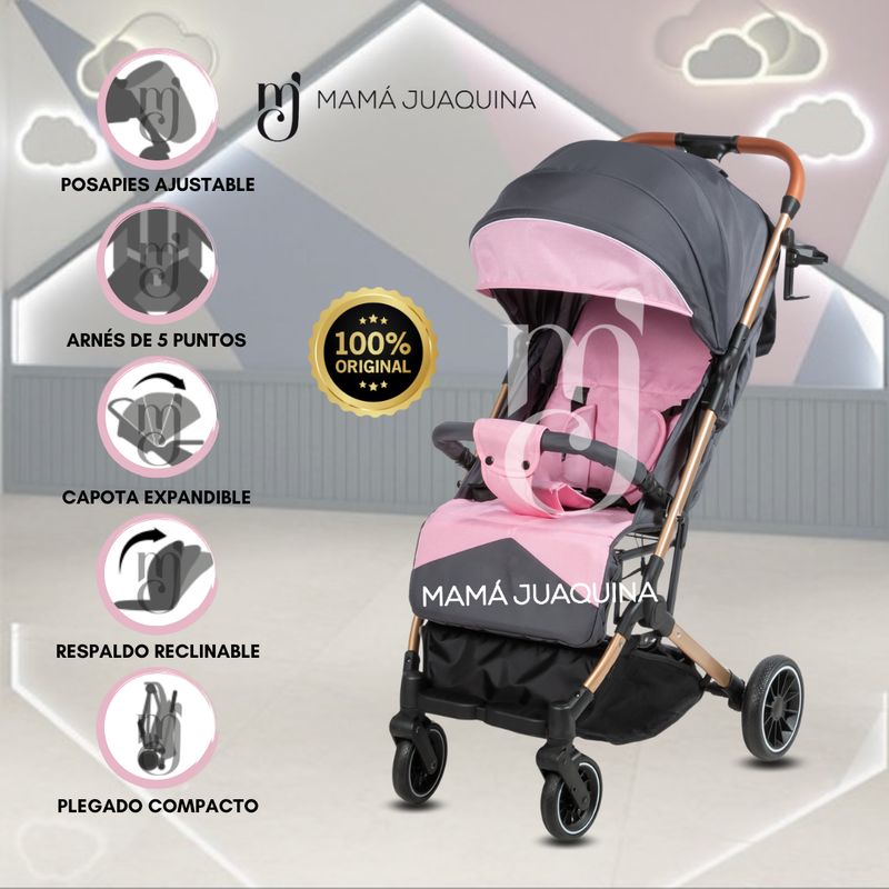 BEAUTIFUL - Coche Maleta para Bebé «LAINEE» de Fácil Plegado Pink