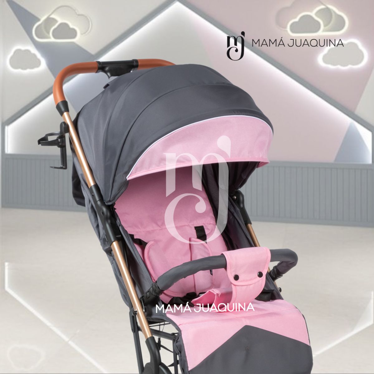 BEAUTIFUL - Coche Maleta para Bebé «LAINEE» de Fácil Plegado Pink