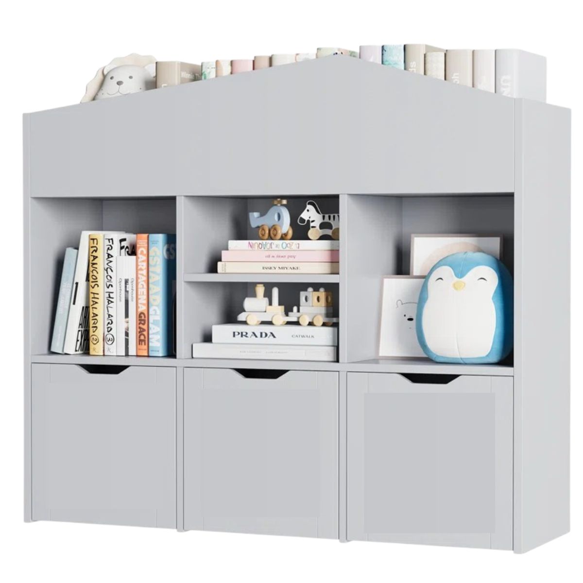 GENERICO - Estante Librero Organizador Miranda Gris Petrox Home