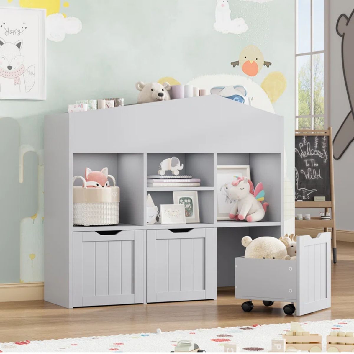 GENERICO - Estante Librero Organizador Miranda Gris Petrox Home