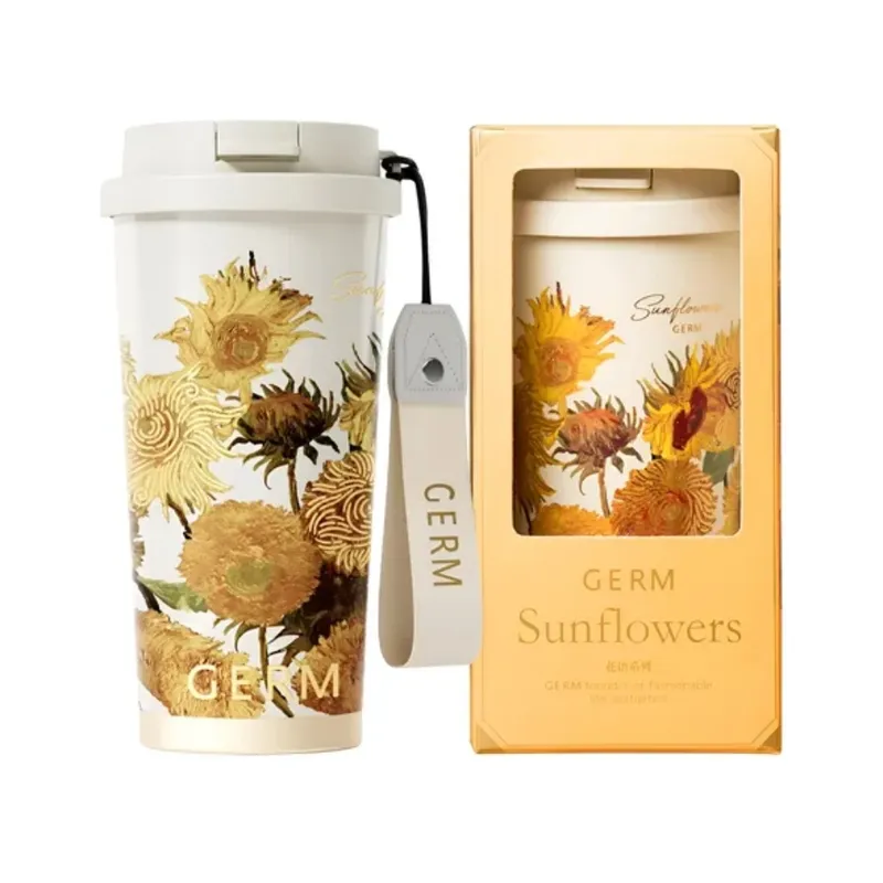 GERM - Vaso Térmico Germ De Acero Inox Girasoles 500ml / 19.6 Oz