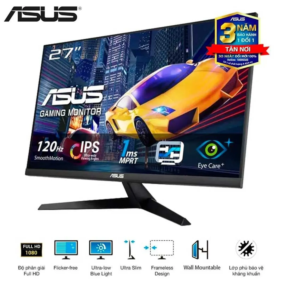 ASUS - Monitor ASUS VY279HGR Eye Care 27 FHD 1920 x 1080 IPS 120Hz1ms