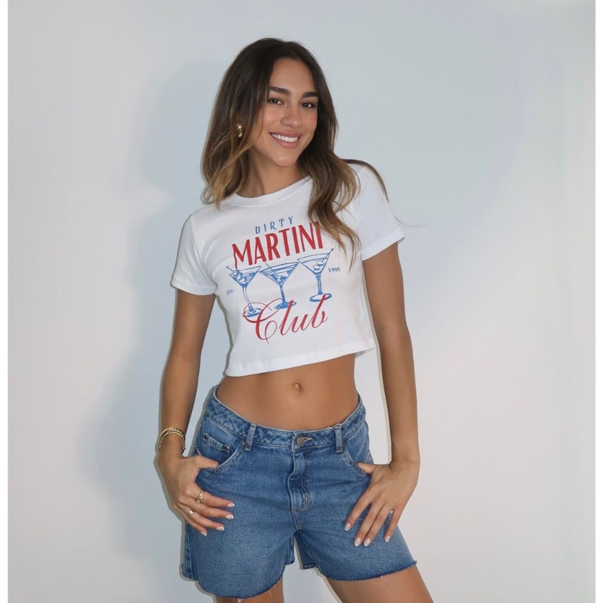 BETWEEN US - Polo Baby Tee Martini Rojo