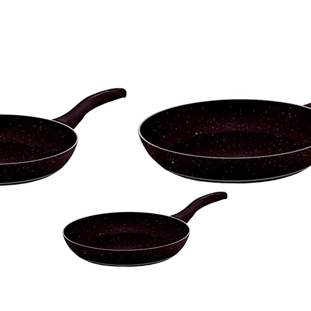 BONERA - Juego de 3 Sartenes Granito Black Montella 18/20/24cm