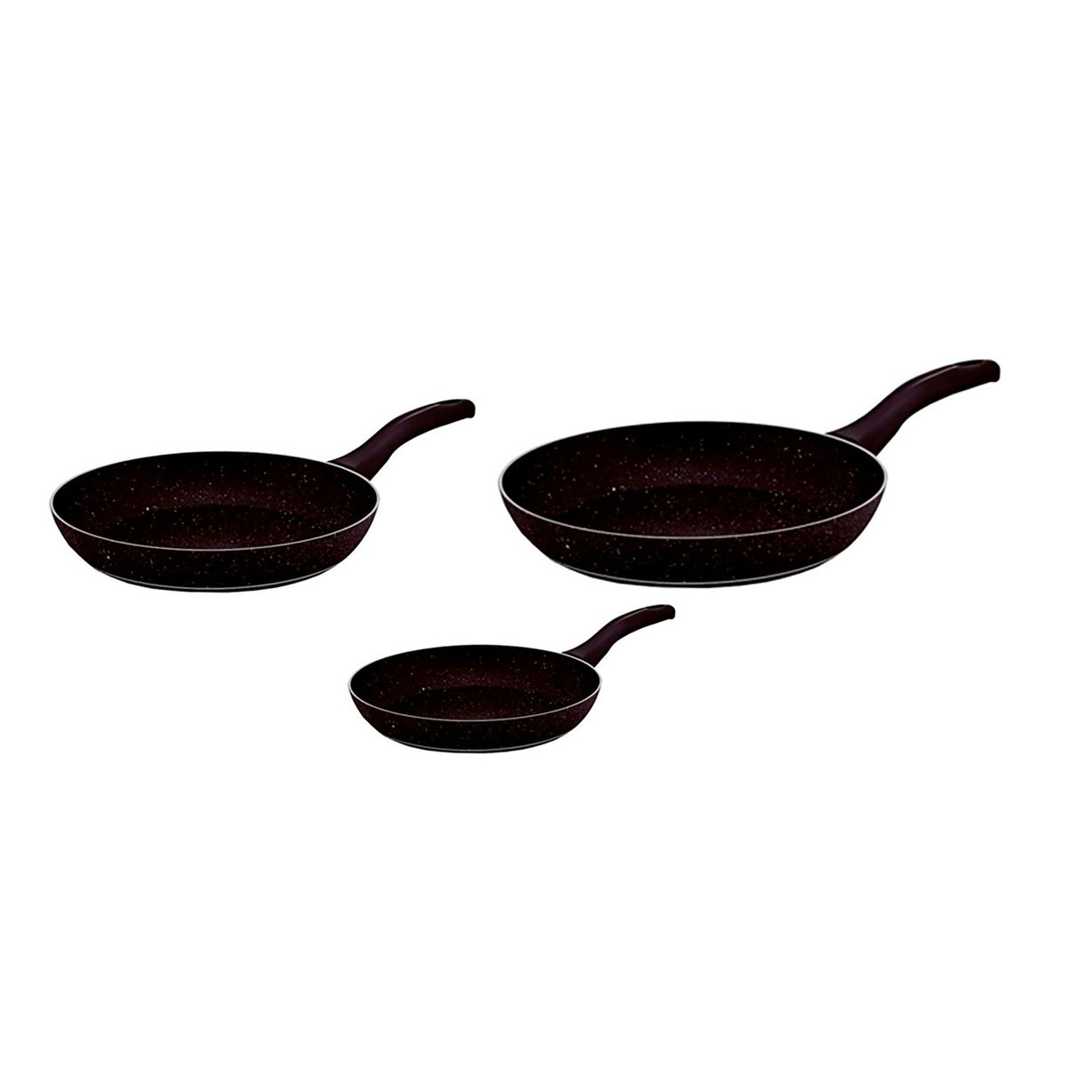 BONERA - Juego de 3 Sartenes Granito Black Montella 18/20/24cm