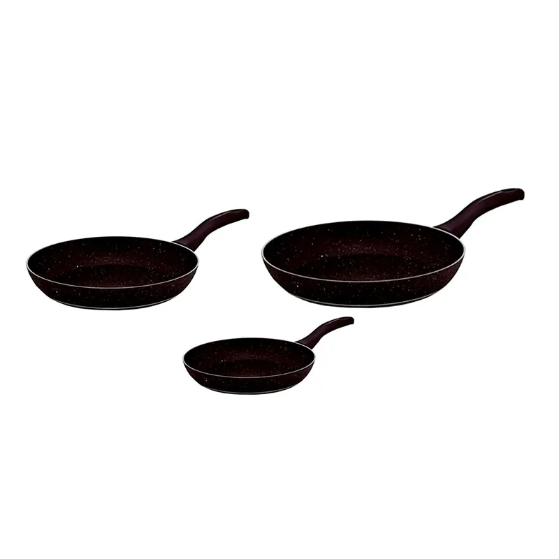 BONERA - Juego de 3 Sartenes Granito Black Montella 18/20/24cm