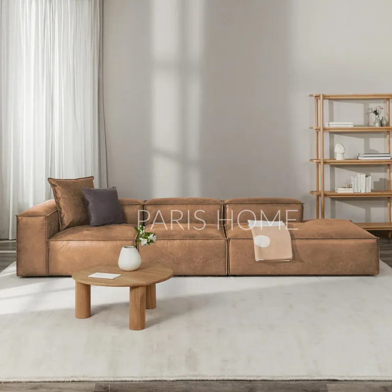 Seccional Izquierdo Divan Modular Grande Monarch Ultracuero - Marrón ...