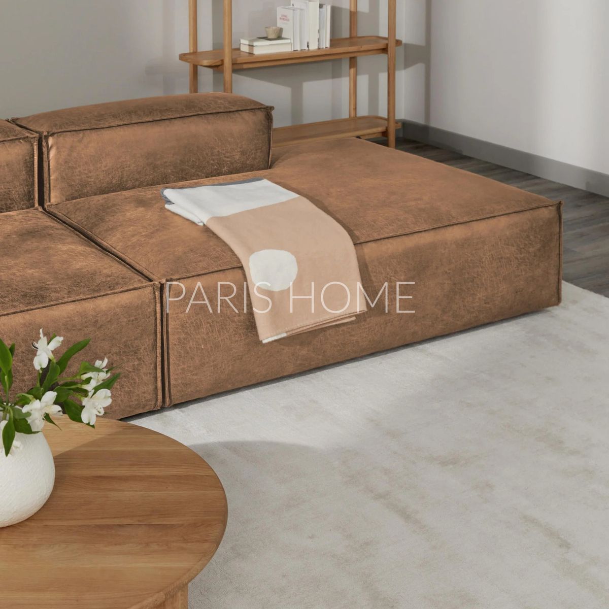 GENERICO - Seccional Izquierdo Divan Modular Grande Monarch Ultracuero - Marrón