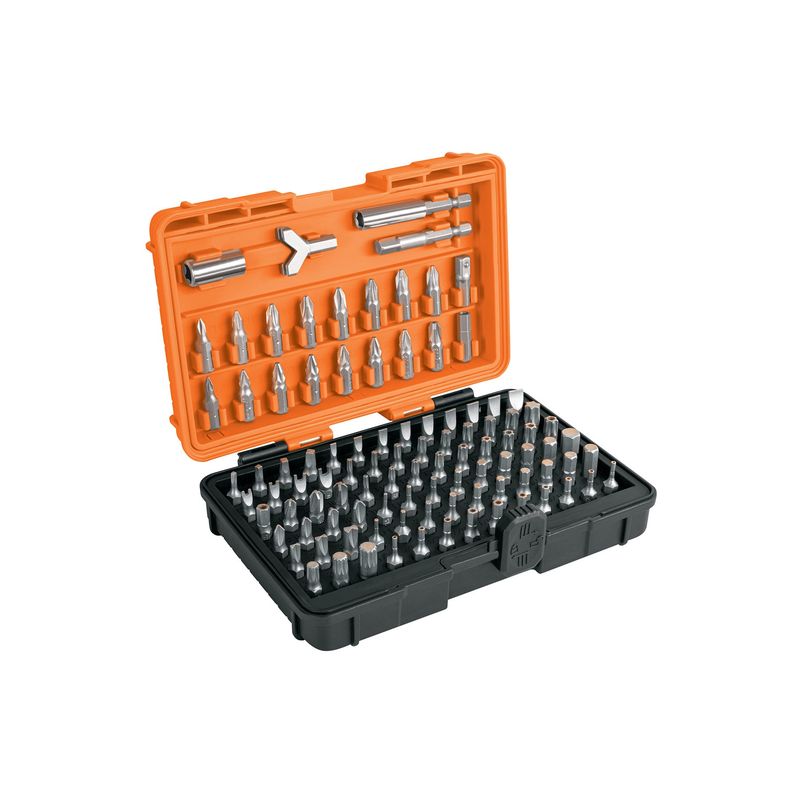 TRUPER - Juego de 100 Puntas Mixtas Largo 1 Pulg en Estuche Plástico