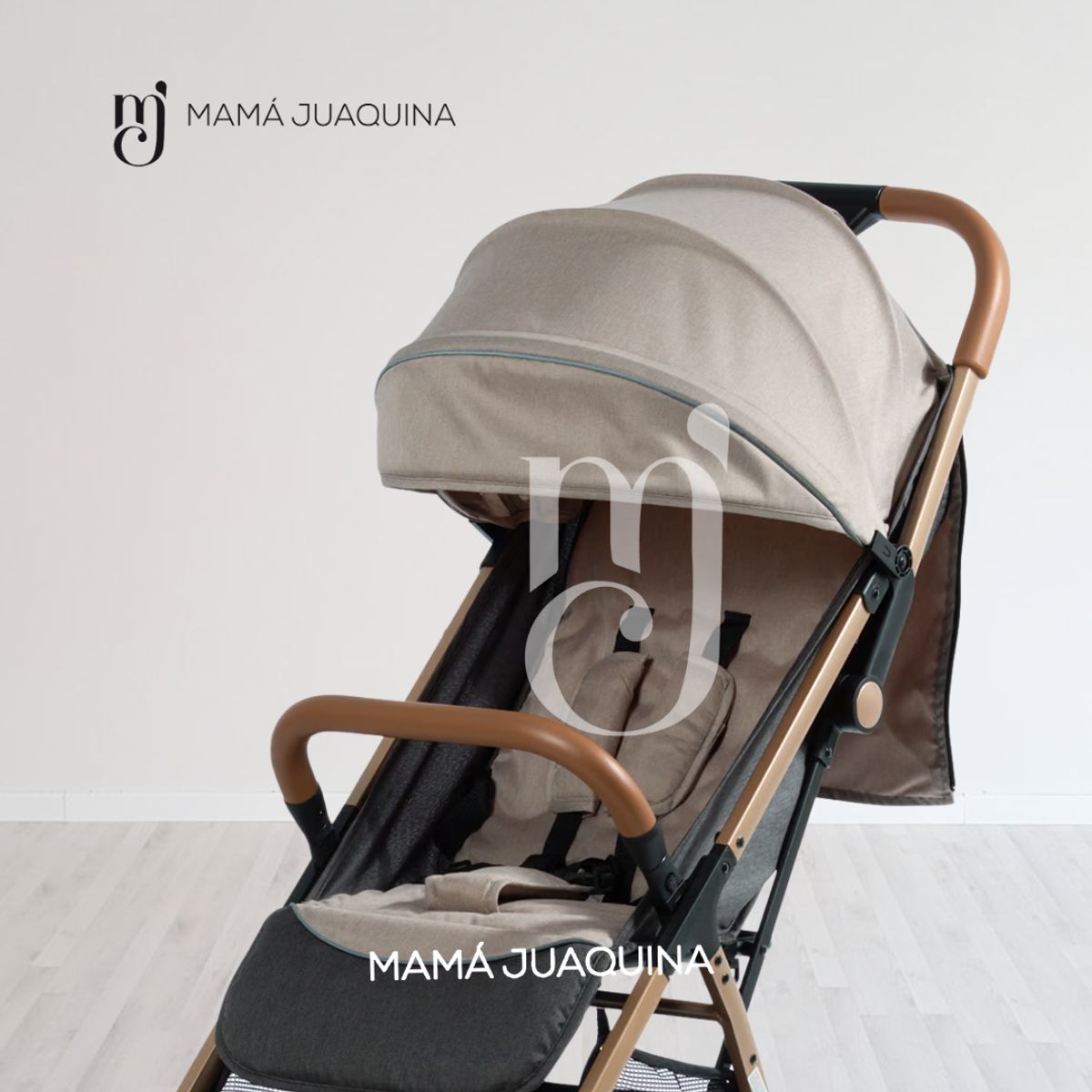 BEAUTIFUL - Coche Maleta para Bebé «SAFFE» De Fácil Plegado Beige