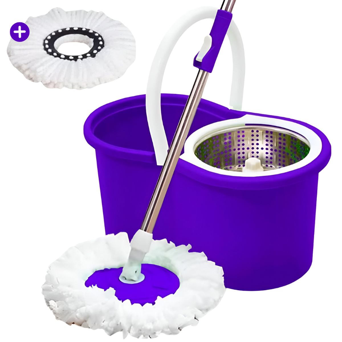 MINARI - Trapeador Balde Centrifugador Escurridor Giratorio Morado 54TM