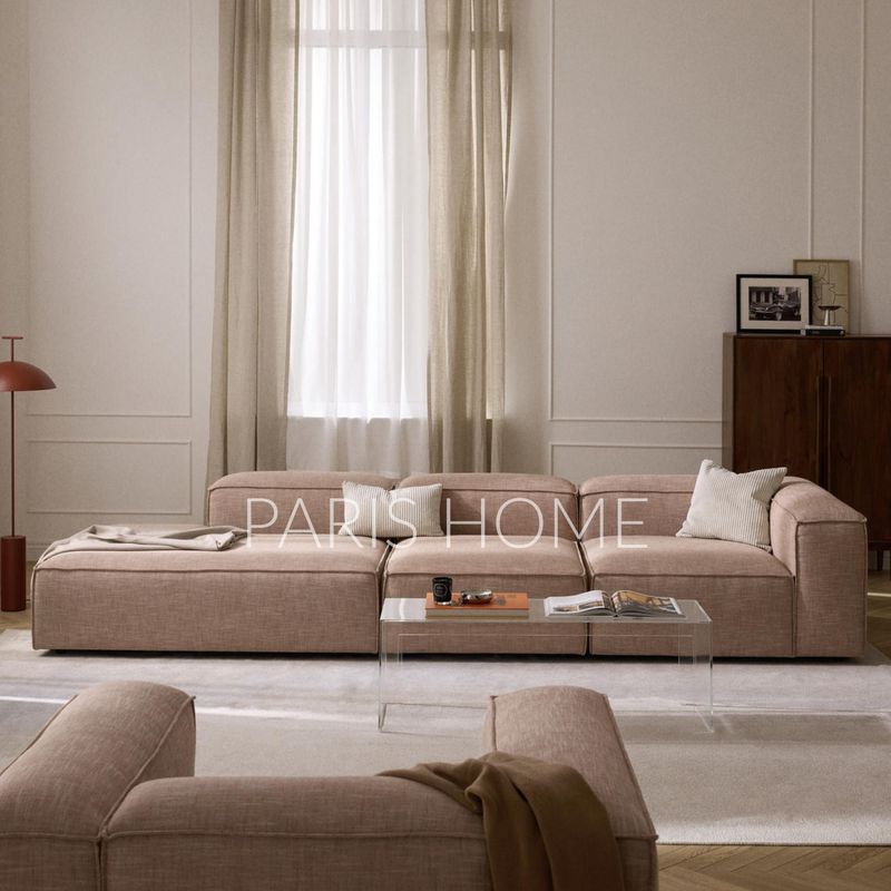 GENERICO - Seccional Derecho Divan Modular Grande Monarch Lino - Rojo Oxido