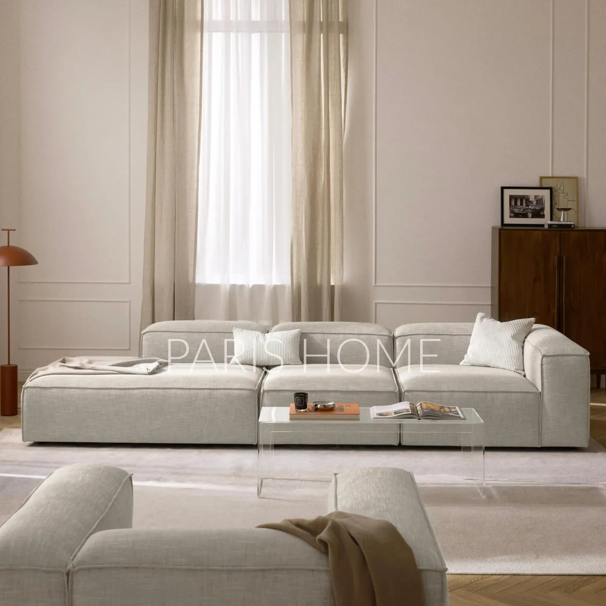 GENERICO - Seccional Derecho Divan Modular Grande Monarch Lino - Gris