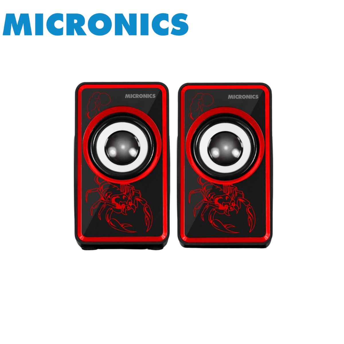 MICRONICS - Parlante Multimedia Gamer Micronics Scorpio Mic S312+ Negro-Rojo USB
