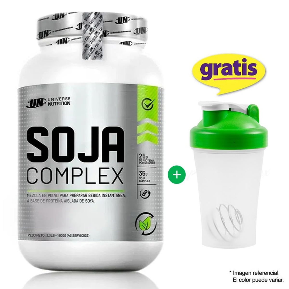 UNIVERSE NUTRITION - Proteína de Soja Complex 1.5 kg Chocolate - 43 Servicios