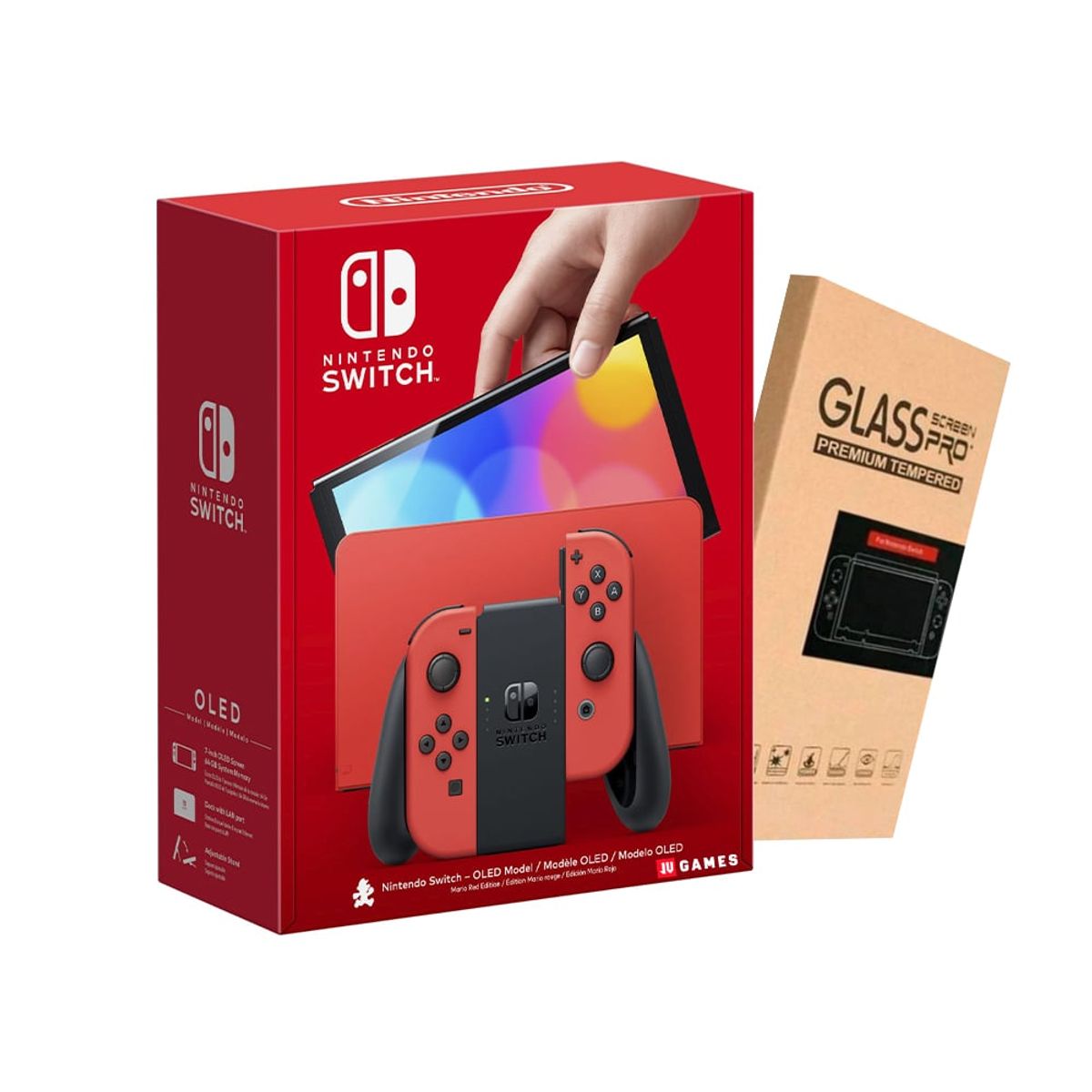NINTENDO - Consola Nintendo Switch Oled Mario Neon + Mica