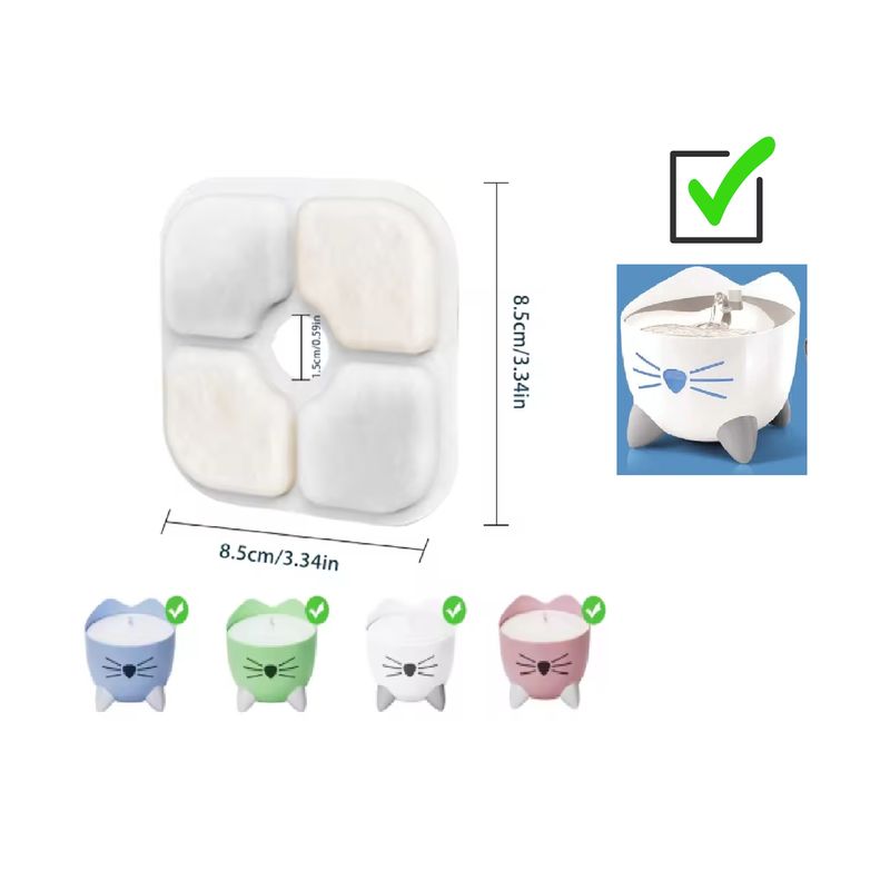 GENERICO - 2 Filtro para Fuente bebedero para gatos