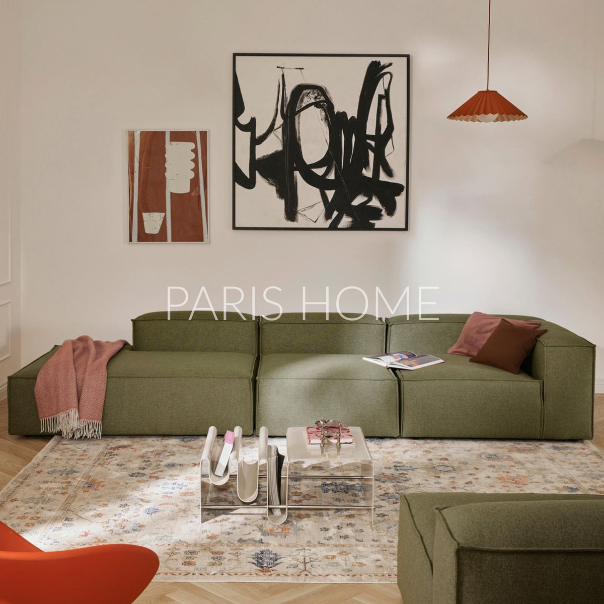 GENERICO - Seccional Derecho Divan Modular Grande Monarch Tejido - Verde Oliva