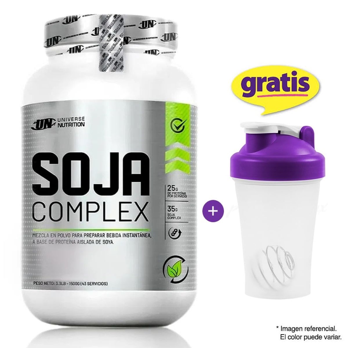 UNIVERSE NUTRITION - PROTEÍNA SOJA COMPLEX 1.5 KG UNIVERSE COOKIES NUTRITION MÁS OBSEQUIO