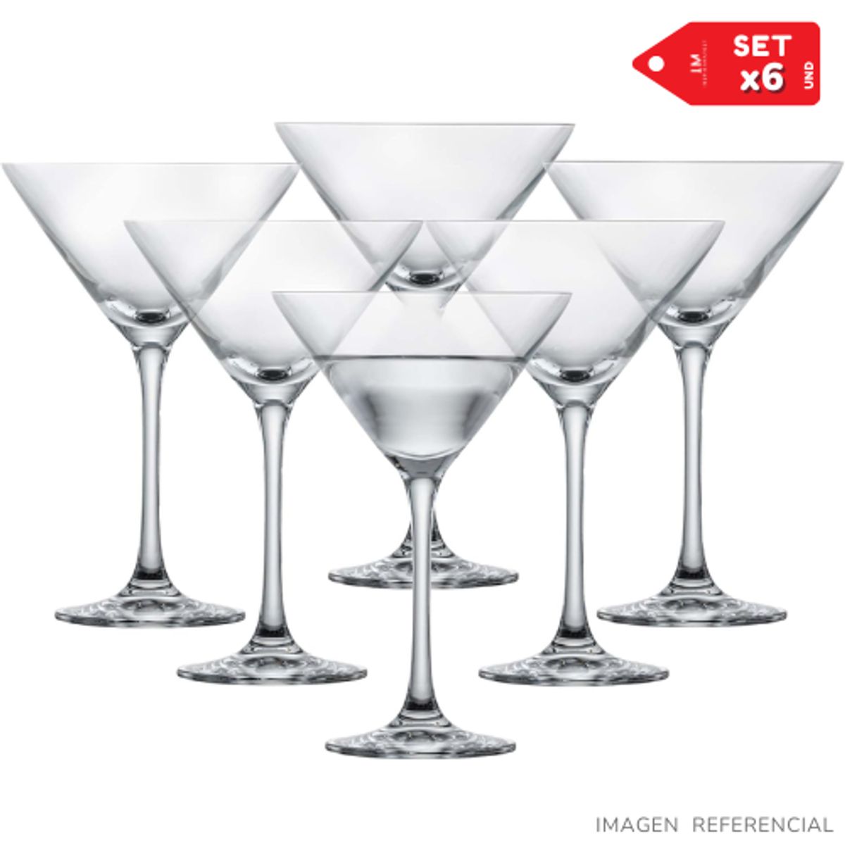 INSPIRA MARKET - Copas de vino champagne elegante de vidrio 200ml Set x6