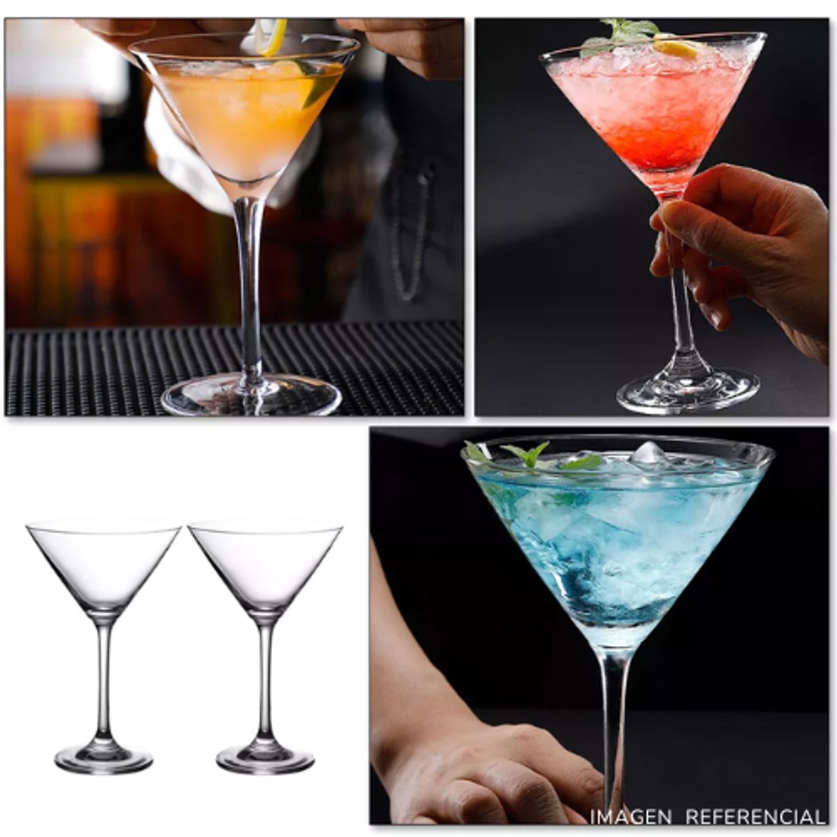 INSPIRA MARKET - Copas de vino champagne elegante de vidrio 200ml Set x6