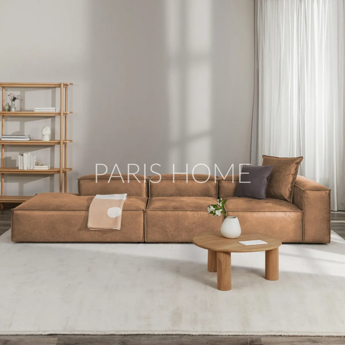 GENERICO - Seccional Derecho Divan Modular Grande Monarch Ultracuero - Marrón